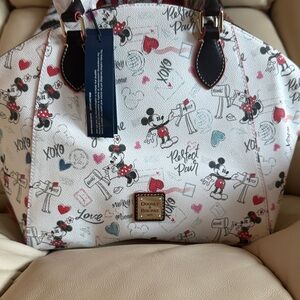 Dooney & Bourke Mickey Mouse Satchel - White and Black with Red Accents